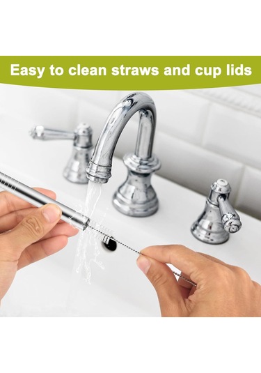 Fosenze 24-32 Oz Su Bardakları İçin Paslanmaz Çelik Yeniden Kullanılabilir Metal Pipetler 2 Adet Temizleme Fırçası İçerir