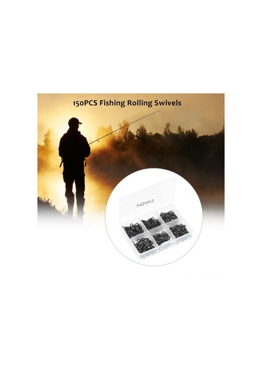 Yuntech01 Balıkçılık Döner Anahtar Seti - 150 Adet 2 ,3 ,4 Her Biri 50 Adet , Yüksek Dayanım, İple Sarılma Olmayan, Yeniden Kullanılabilir Kutu İçerisinde