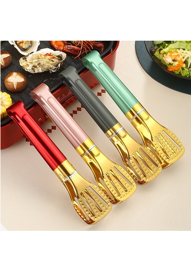 Youmex 2 Adet Çelik Mangal夹ı 23.5cm+28.5cm - Ahşap Kolu, Anti- Paslanmaz, Ev Ve Mangal İçin Et/atıştırmalık Tutucu Çok Renkli