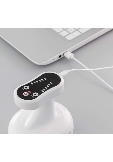 Jewval Şarjlı Hacamat Vakumlu Isılı Selülit Sırt Vücut Masaj Gua Shua Yağ Yakma Beyaz