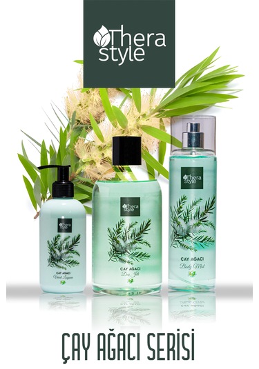 ﻿Thera Style El ve Vücut Losyonu 250 ML + Çay Ağacı Duş Jeli 500 ML + Vücut Spreyi 200 ML