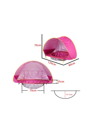 Bebek Havuzlu Plaj Çadırı, 50+ Upf Uv Korumalı Su Geçirmez Çocuk Çadırı Pembe