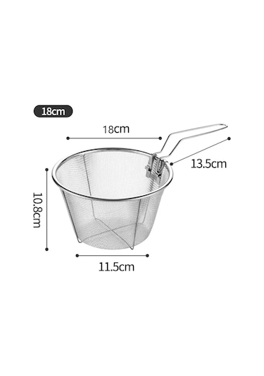Skycity 16 Cm Çelik Kızartma Sepeti - Sebze Meyve Süzme Ve Kızartma Filtresi Gümüş