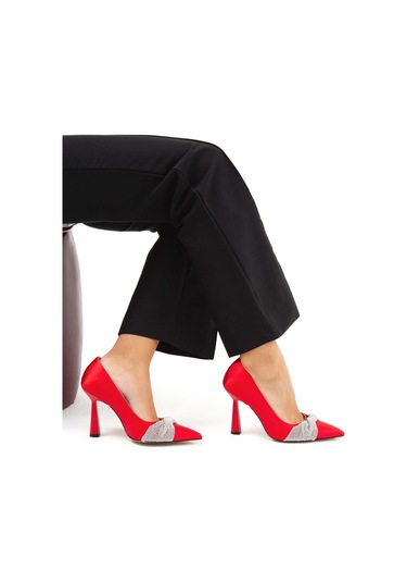 Tamer Tanca Kadın Vegan Kırmızı Stiletto Ayakkabı 675 0715 Bn Ayk Sk22/23 Kırmızı Stn Kırmızı
