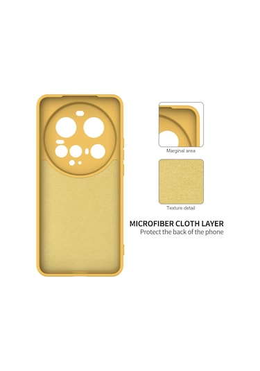 Xiaomi 15 Ultra Düz Renkli Sıvı Silikon Damlamaz Tam Kapsama Telefon Kılıfı Sarı