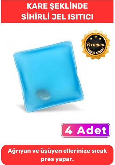Soğuk Havalarda Kare Şeklinde El Isıtıcısı Balıkcı Dağcı Sihirli Jel Isıtıcı Torba Cep Sobası 4 Adet Çok Renkli
