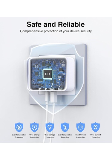 Usb C Şarj Cihazı İnce Düz 40w 4 Portlu Duvar Şarj Cihazı 2 Pack Tip C Fast Charger Cube