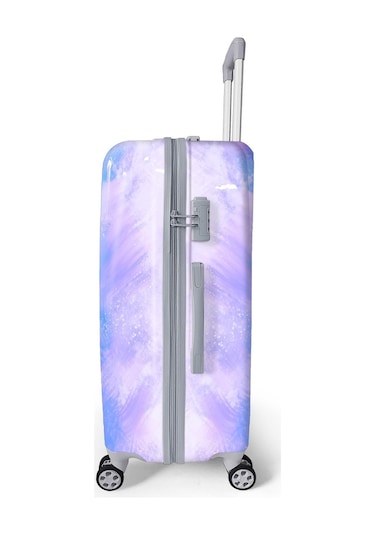 Coral High Renkli Desenli Pc Büyük Boy Valiz 70cm 16838 Mor