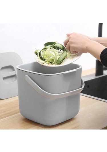 Tongxida Anasıniflı Mutfak Çöp Kutusu Kapaklı Basit Moda Sınıflandırma Çöp Kutusu Gri Gri