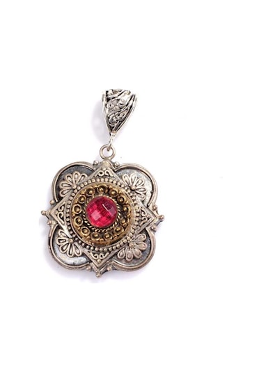 925 Ayar Gümüş ve Bronz Karışımı Yakut Taşlı Otantik Kolye Ucu 552866313