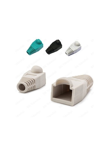 RJ45 Cat5 Cat6 Renkli Koruyucu Kılıf - 10 Adet Papuç