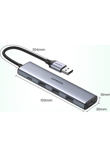 Ebitda Ürün Adı: Ugreen 20805 Çok Portlu Yüksek Hızlı Usb Hub Dönüştürücü Adaptör