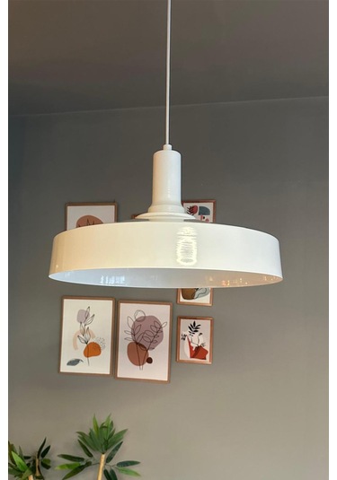 Açe Beyaz Tekli Beyaz Fener Başlık Avize Retro Sarkıt Ofis Showroom Salon Mutfak Avizeleri Beyaz