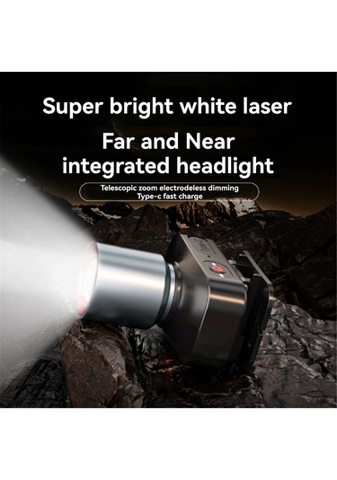 Skycity L-42 Alüminyum Alyaşlı Şapka Feneri, Teleskopik Zoom, Type-c Şarj, El-işsiz Aydınlatma, Outdoor Balıkçılık - 1200 Lumens