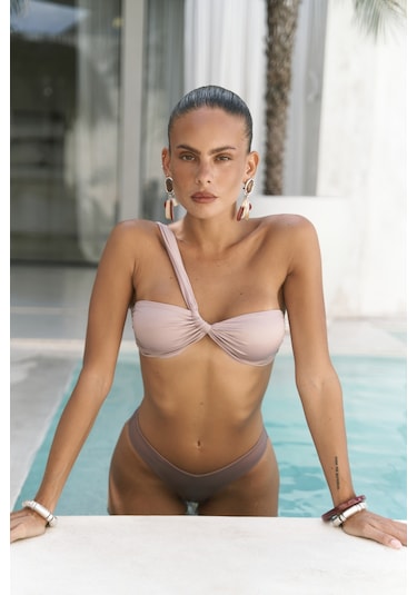 Mai Collection Mai Studios Co. Balisya Tek Omuz Asimetrik Lila Bikini Üstü Lila
