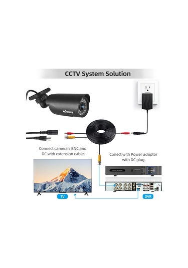 Geeksen Pal Formatlı 1080p 2mp Cctv Kamera, 3.6mm Lens İle Entegre, Ir Gece Görüşü Ve Montaj Aparatı, Dc12v Girişli, Analog Dvr İçin