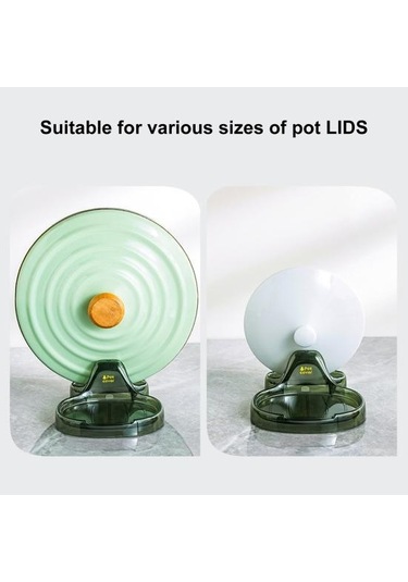 Haki Kapaklı Alet Düzenleyici Tutucu Çok Fonksiyonlu Pişirme 2 Adet Pot Kaymaz Tencere Kapağı Depolama Rafı Haki