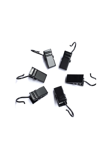 50 Adet Metal Perde Klipsleri Kancalı Havlu Fotoğraf Klipsleri Ev Pencere Aksesuarları Sağlam Ve Dayanıklı Demir Perde Kancası Siyah