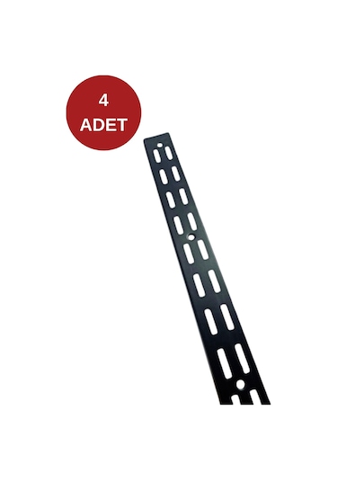 Rafburada 200 Cm Siyah Çift Sıra Delikli Konik Dikme 4 Adet Diğer