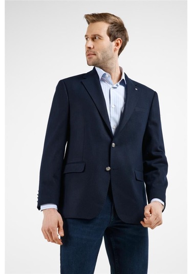İmza Koyu Lacivert Mono Yaka 4 Drop Comfort Fit Ceket 1002255160 Koyu Lacivert