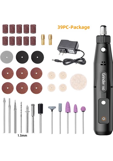 Maiyame El Tipi Elektrikli Taşlama Makinesi, 5 Seviye Hız Ayarlı, Delme-engraving-kesme-polişleme, 39 Parça Aksesuar Seti Prizi Bağlı