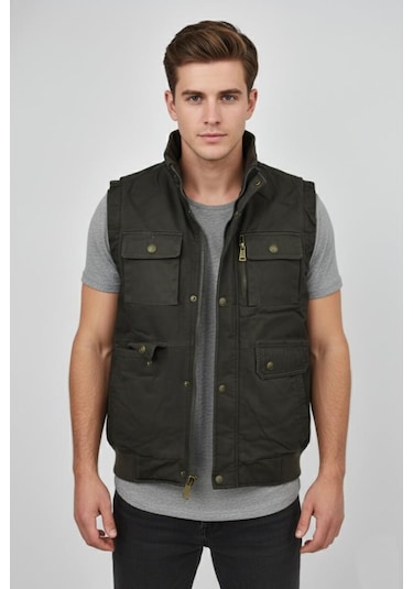 Erkek Kışlık İçi Peluş Spor Avcı Yelek 4101 Bgl-st04910 Haki