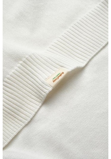 Bebek Triko Battaniye 85 85cm %100 Organik Pamuk - Yenidoğan Serisi - Csy8131 Ekru