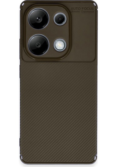 Xiaomi Redmi Note 13 Pro 4g Kılıf Focus Carbon Silikon Kapak Kahverengi