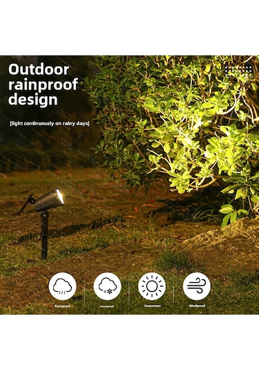 Yuntech01 Güneş Enerjili Dışarıdaki Işık Kontrollü Su Geçirmez Toprak Takılı Çimen Lambası Bahçe Ağaç Aydınlatma Işığı 2302-1 Led Isı Işığı Üç Seviye