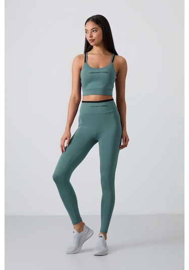Tommylife Mint Yeşili Esnek Standart Fit Performans Kadın Tayt Takım - 95333
