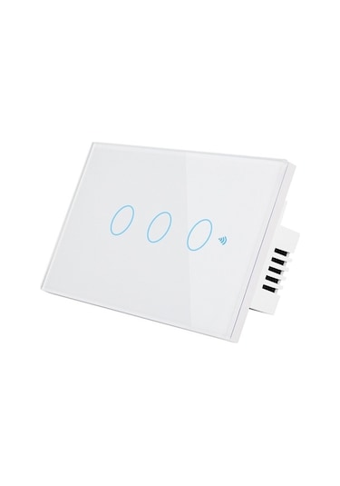 Pazly Tc120 Akıllı Işık Anahtarı - Cam Dokunmatik Panel - Wifi - Alexa Echo & Google Home Destekli - Beyaz
