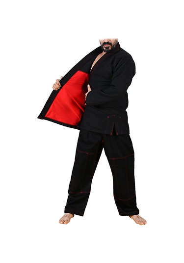 Dosmai Astarlı Profesyonel Jijutsu Elbisesi Kuşaksız Siyah Sb102 Siyah