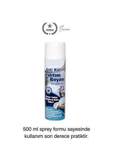 Premium Anti Küf Yalıtım Boyası Sprey Beyaz Rutubet Oluşumunu Engeller Duvar Derleme Önleyici 500 Ml