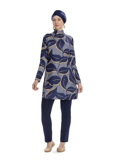 Likralı Tam Kapalı Tesettür Mayo 252-504 Lacivert Lacivert