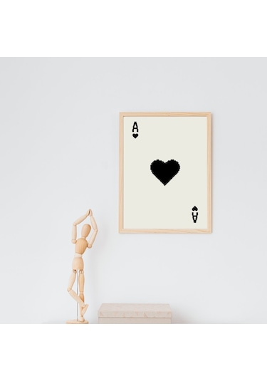 Siyah Kartlar Duvar Tablosu Çerçeveli 3'lü Set Ahşap Renk 21 X 30 Boyut/ebat