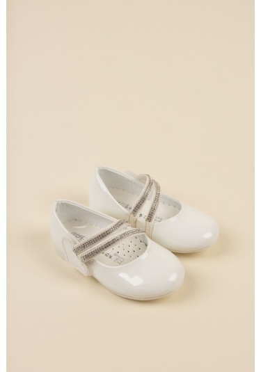 EPAAVM - Çatal Baretli Beyaz Kız Çocuk Ayakkabı - EYL1402 Beyaz