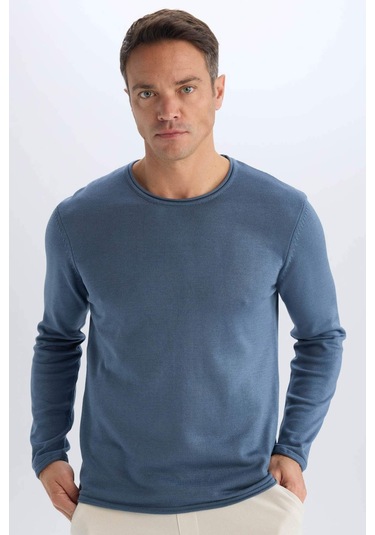 DeFacto Relax Fit Bisiklet Yaka Triko Kazak D3278AX24WNIN34