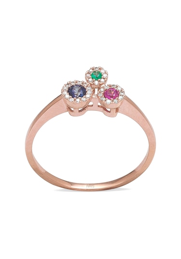 Ariş Renkli  Taşlı Pırlanta Yüzük