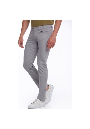 Hatemoğlu Gri Regular Fit Yüksek Bel Düz Paça Basic Kot Pantolon Gri