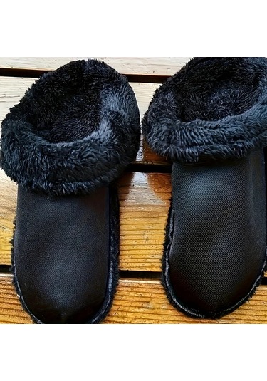 Fochsia Kürklü İçlikli Kışlık Crocs 44/45 Siyah Polar Kalın Sıcak Tutan Kaydırmaz