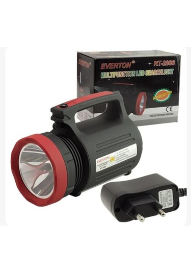 Rt-2886 Usbli 5 Watt Power Ledli 2 Km Mesafeli El Feneri Kırmızı - Siyah