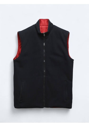 Kip Kırmızı Regular Fit Dik Yaka Casual Örme Çift Taraflı Spor Yelek Kırmızı