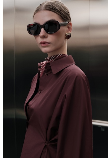 Desenli Saten Boyun Fuları Bordo