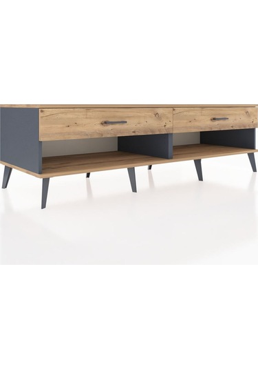 Kronos Tv Ünitesi 2 Çekmeceli 176x59x51 Antrasit-çam/çam Atlas Çam/atlas Çam