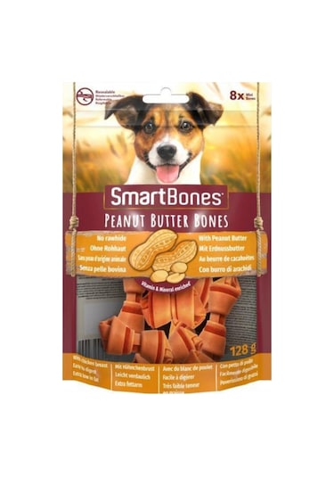 Smart Bones 8 in 1 Fıstık Ezmesi Mini 8'li Lezzet 128 G
