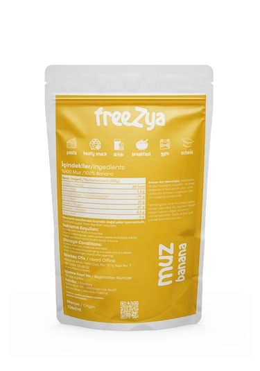 Freezya Freeze Dried Dondurularak Kurutulmuş Muz - 20 Gr