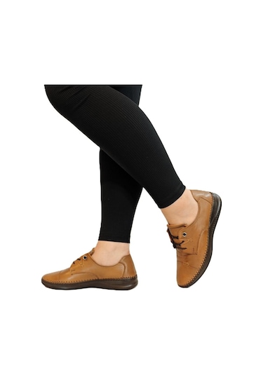 Voyager 9523 Taba Hakiki Deri Bayan Ayakkabı Taba