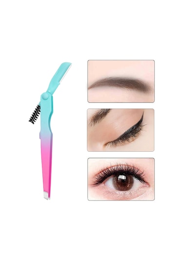 Homyl Kaş Cımbızı Paslanmaz Alet 4mm Düz Uçlu Cımbız Çok Yeşil Pembe