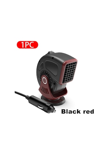 Seametal 12v 120w Oto Kaloriferi Taşınabilir Elektrikli Isıtma Fanı Otomatik Ön Cam Kurutma Makinesi Buğu Çözme Buğu Çözücü Buz Çözücü Siyah & Kırmızı