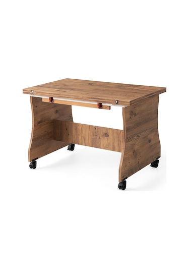 Bade Tekerlekli Açılır Orta Sehpa 60 95cm Demonte Çam